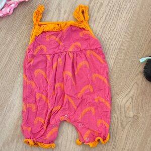 Kickee Pants Vibrant Pink and Orange Romper